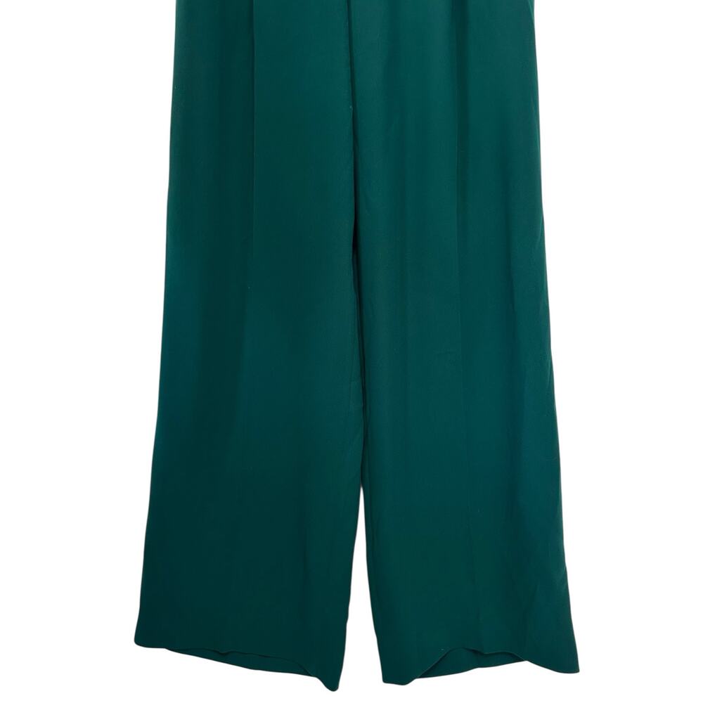 J. Crew Wide Leg Pleated Pant in Matte Crepe Emerald Green H2815 Size 2 - Picture 6 of 12